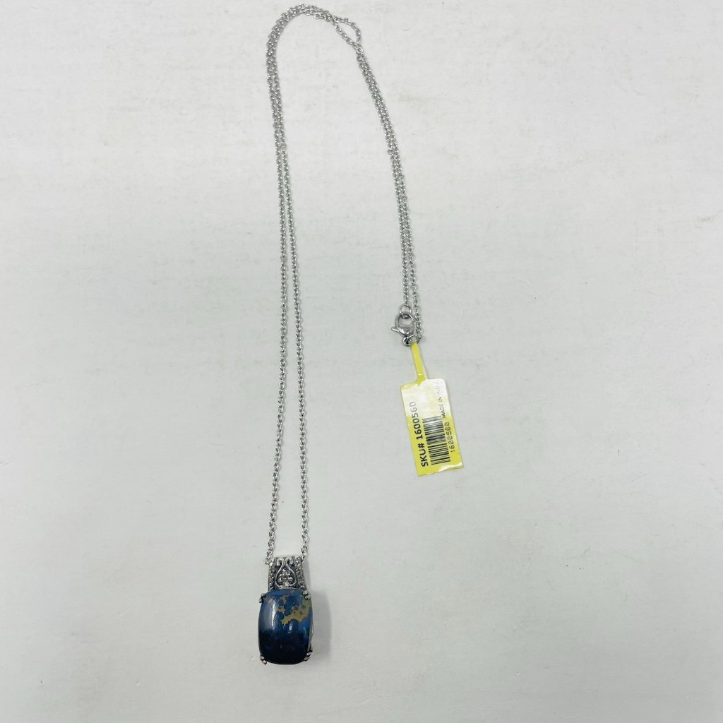 Shop Lc Aurora Azurite CushionDiamond Pendant Necklace With 20in Chain 5188 40$